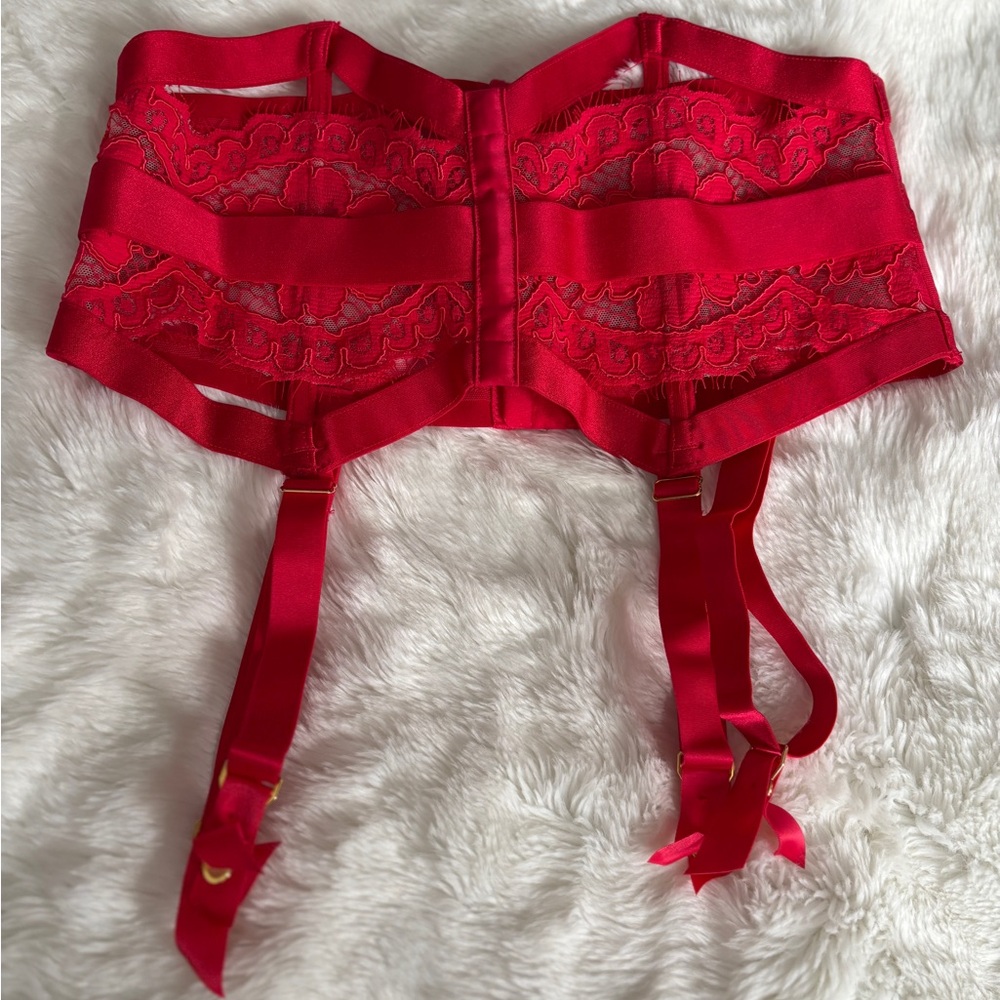 Victoria's Secret Red Lace Garter Belt